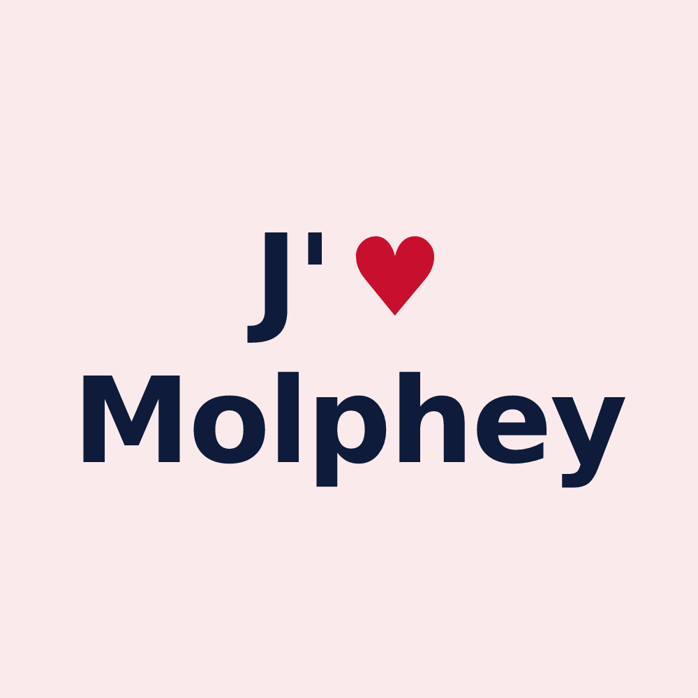Magnet personnalisé Molphey — design J'aime Molphey