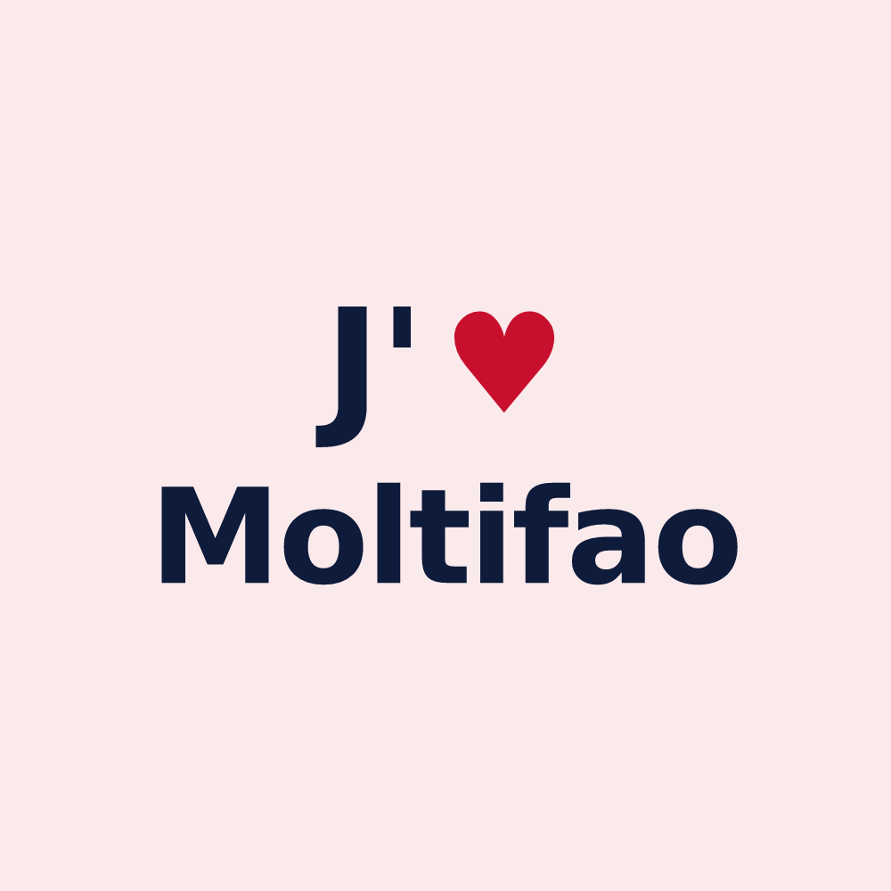 Magnet personnalisé Moltifao — design J'aime Moltifao