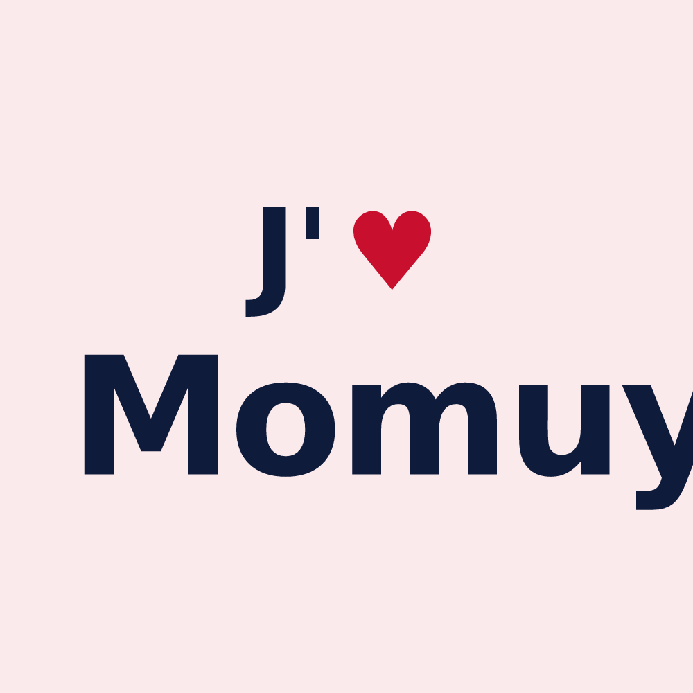 Magnet personnalisé Momuy — design J'aime Momuy