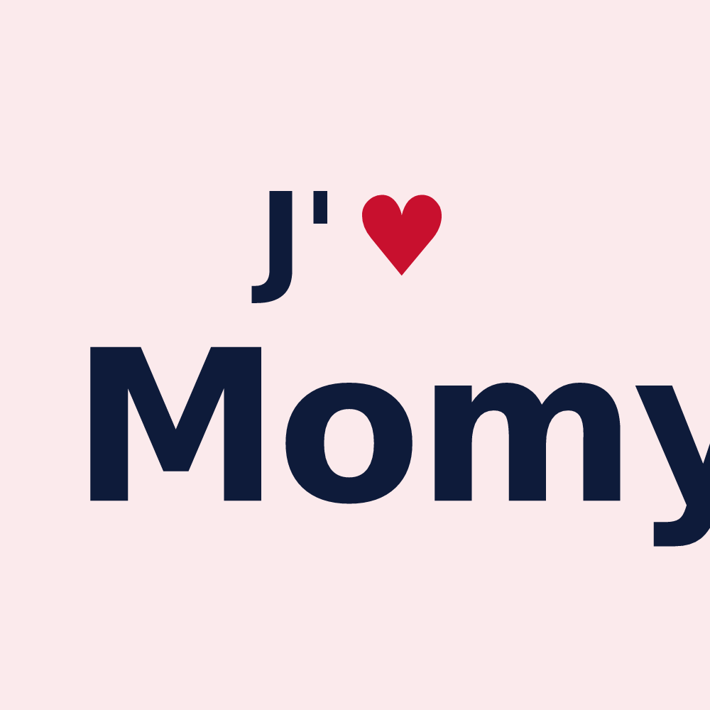 Magnet personnalisé Momy — design « J'aime Momy » imprimé sur le magnet