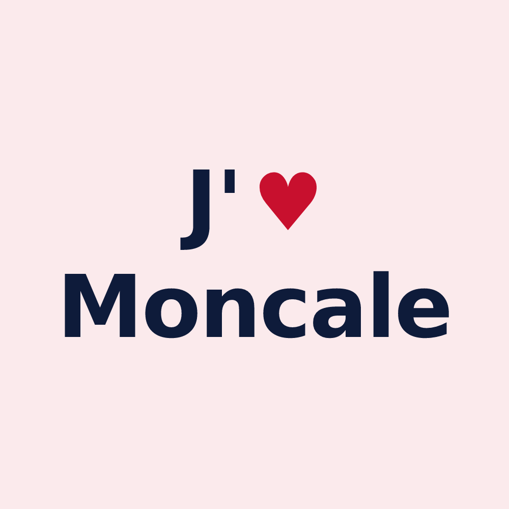 Magnet personnalisé Moncale — design J'aime Moncale
