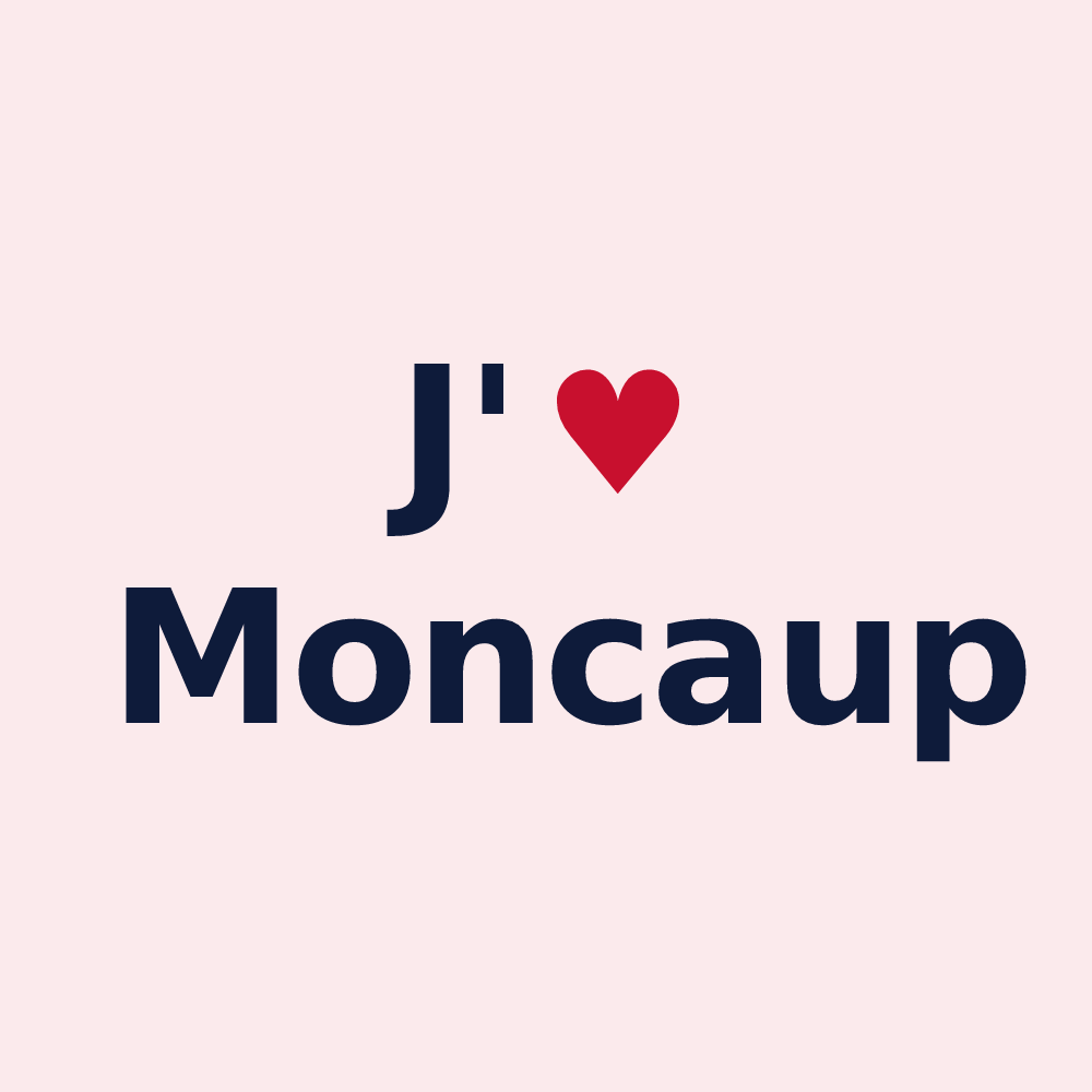 Magnet personnalisé Moncaup — design J'aime Moncaup