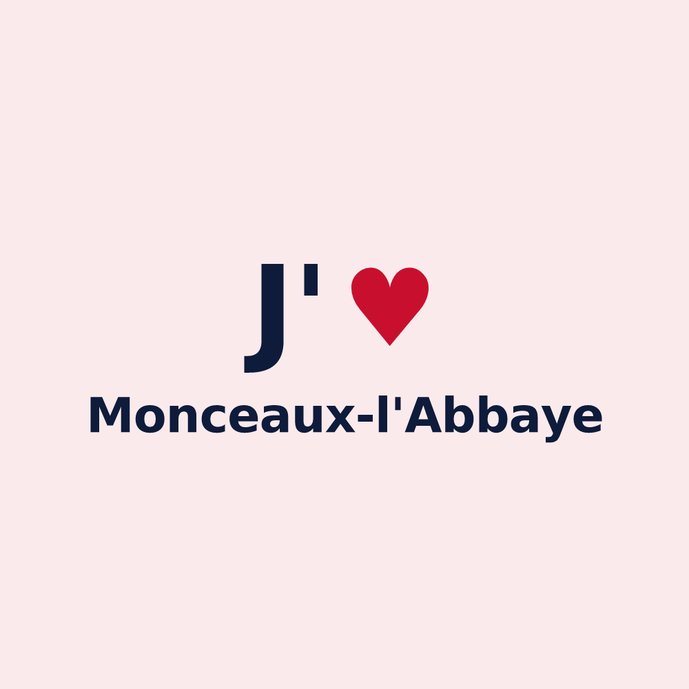 Magnet personnalisé Monceaux-l'Abbaye — design J'aime Monceaux-l'Abbaye