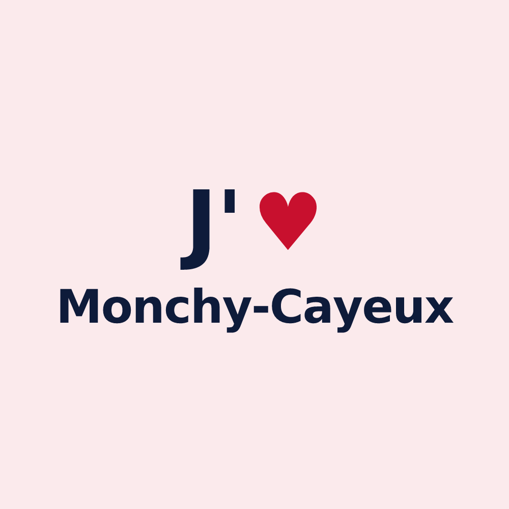 Magnet personnalisé Monchy-Cayeux — design « J'aime Monchy-Cayeux » imprimé sur le magnet