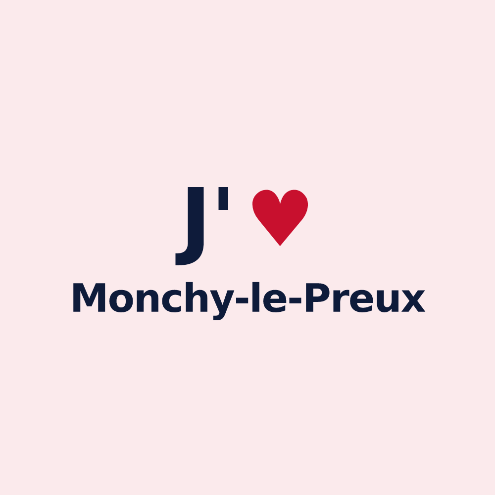 Magnet personnalisé Monchy-le-Preux — design J'aime Monchy-le-Preux