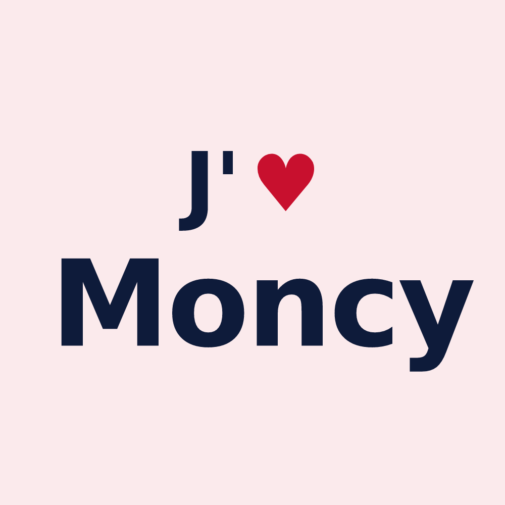 Magnet personnalisé Moncy — design J'aime Moncy