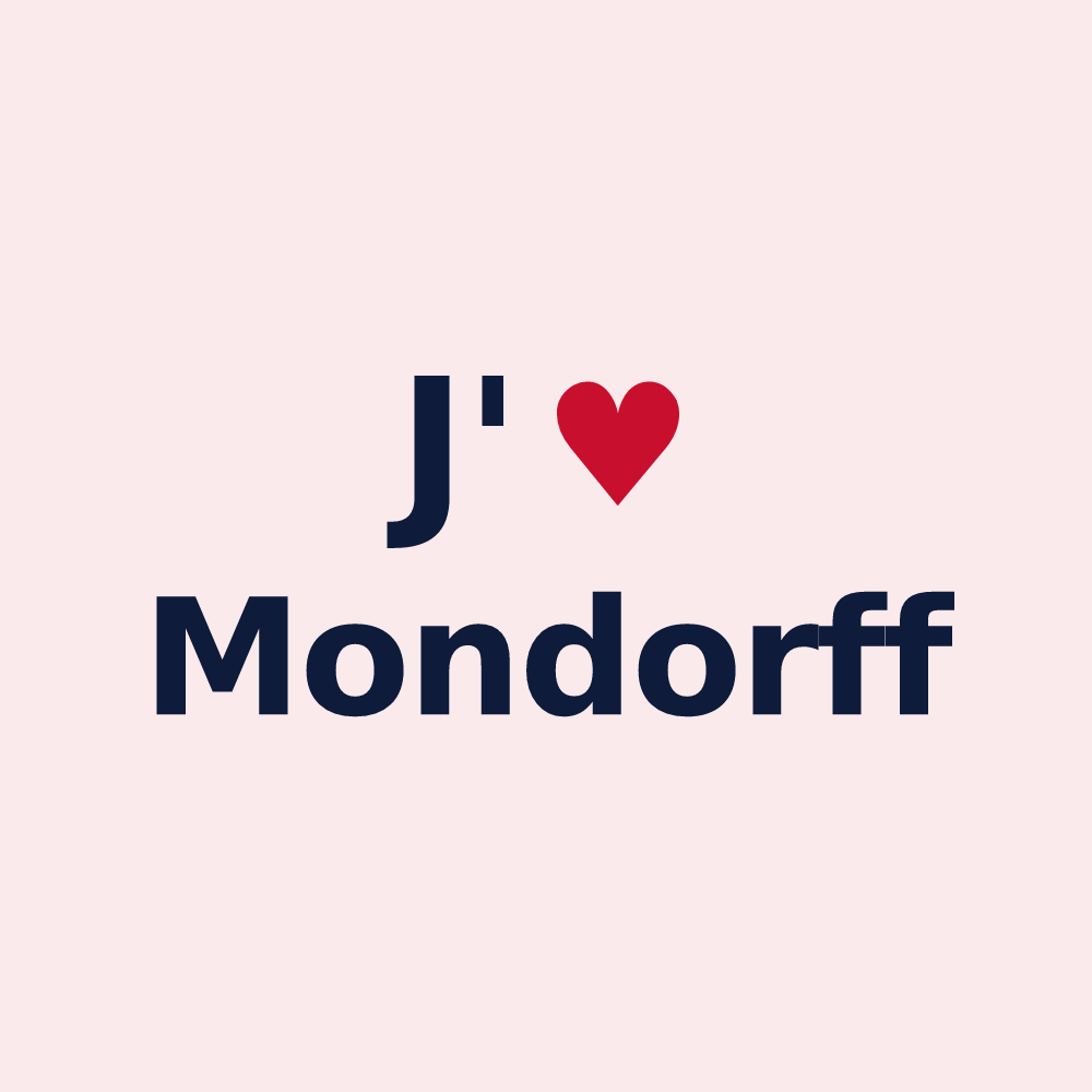 Magnet personnalisé Mondorff — design J'aime Mondorff
