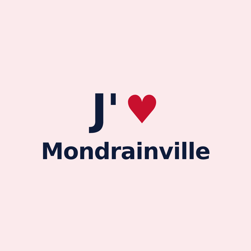 Magnet personnalisé Mondrainville — design J'aime Mondrainville
