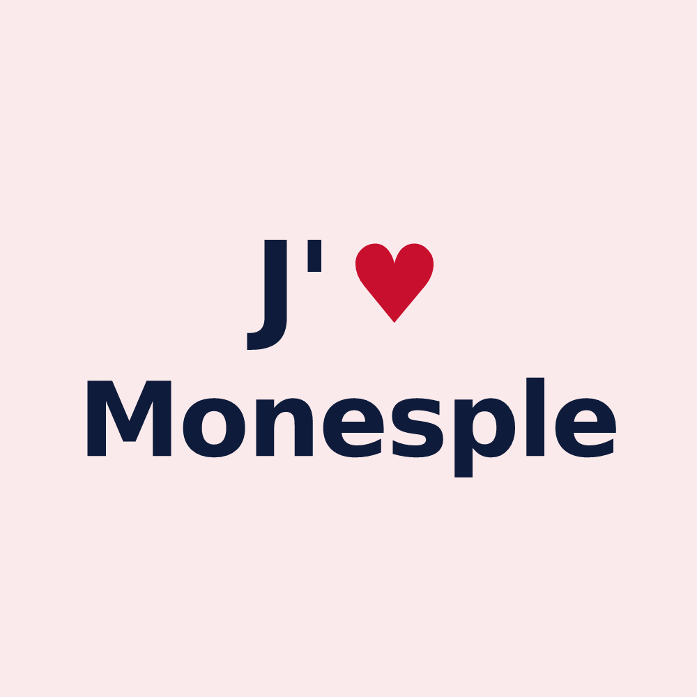 Magnet personnalisé Monesple — design J'aime Monesple