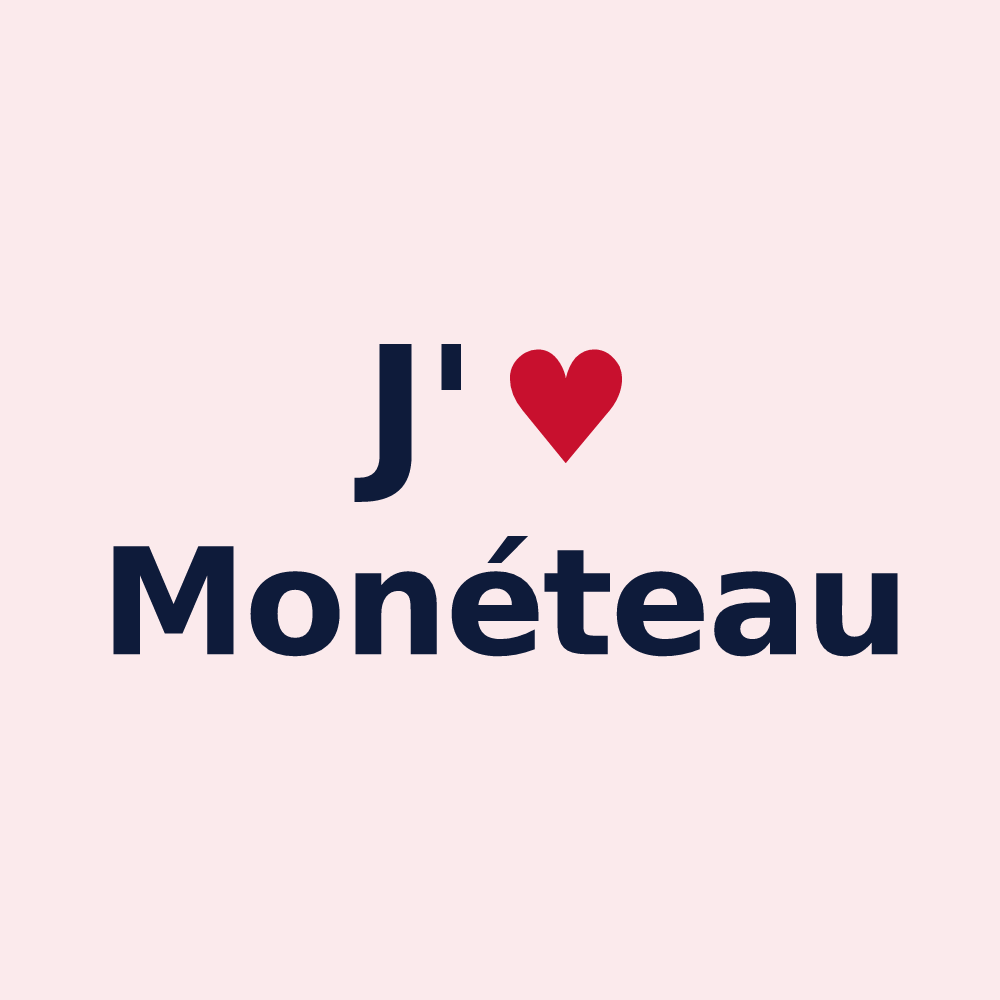 Magnet personnalisé Monéteau — design J'aime Monéteau