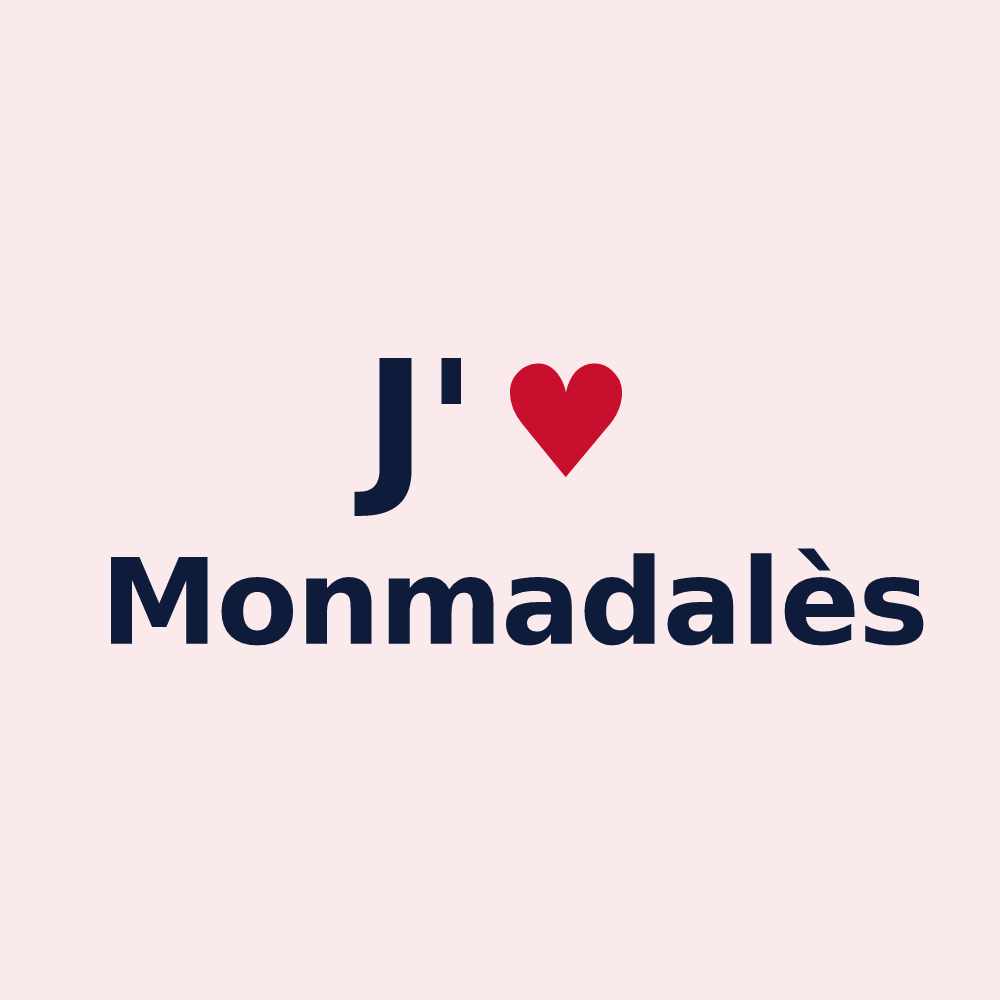 Magnet personnalisé Monmadalès — design J'aime Monmadalès