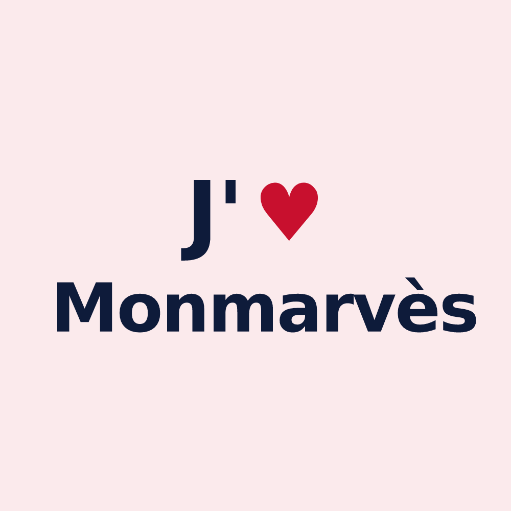 Magnet personnalisé Monmarvès — design J'aime Monmarvès