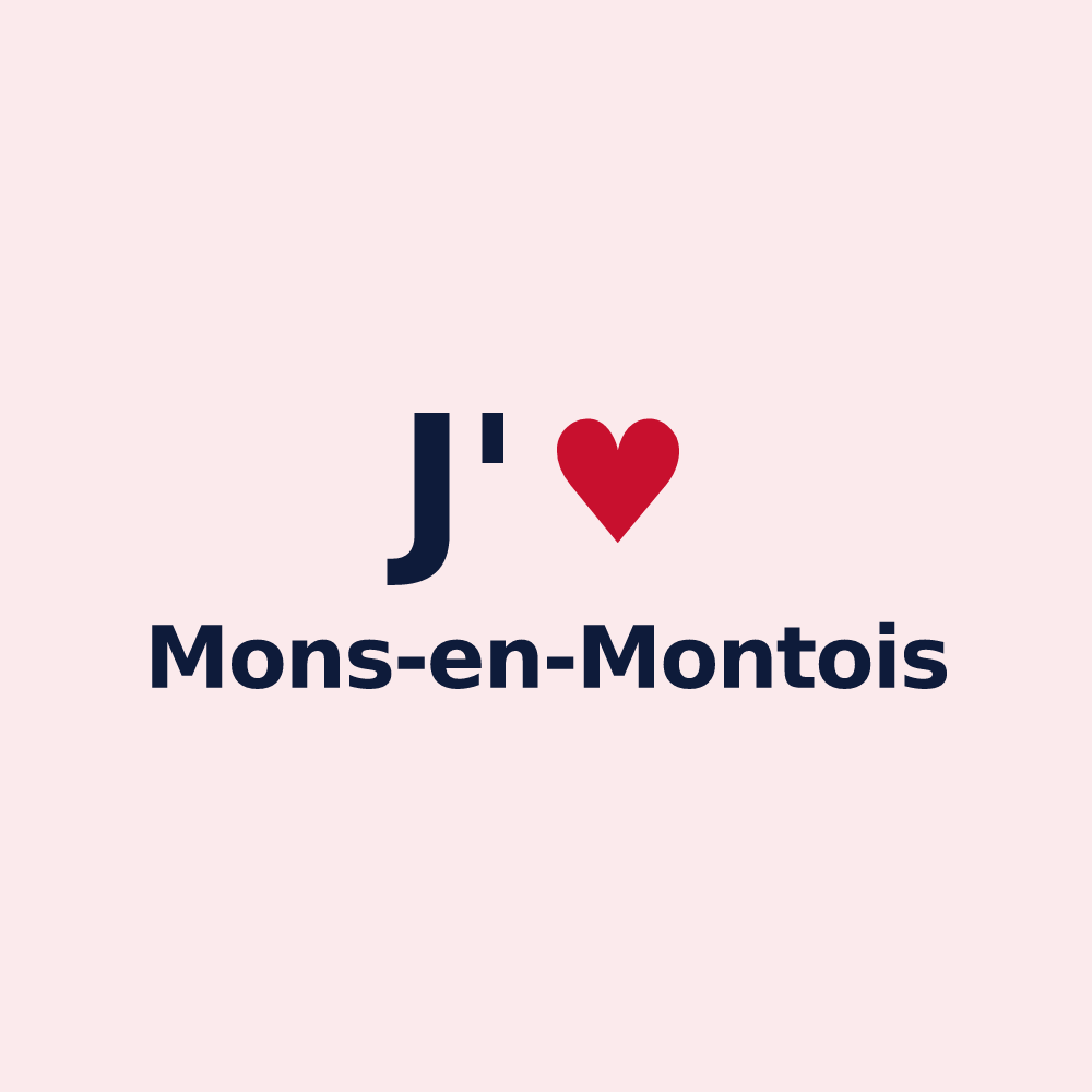 Magnet personnalisé Mons-en-Montois — design J'aime Mons-en-Montois