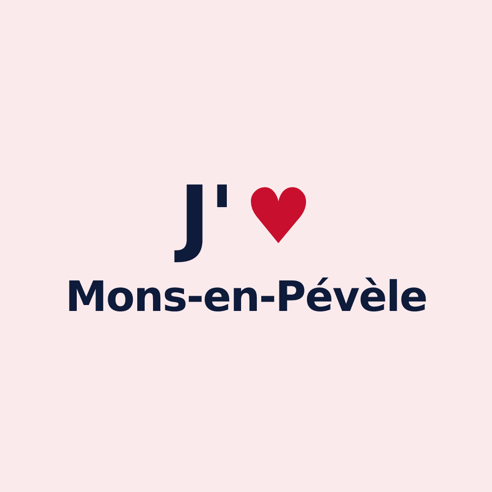 Magnet personnalisé Mons-en-Pévèle — design J'aime Mons-en-Pévèle