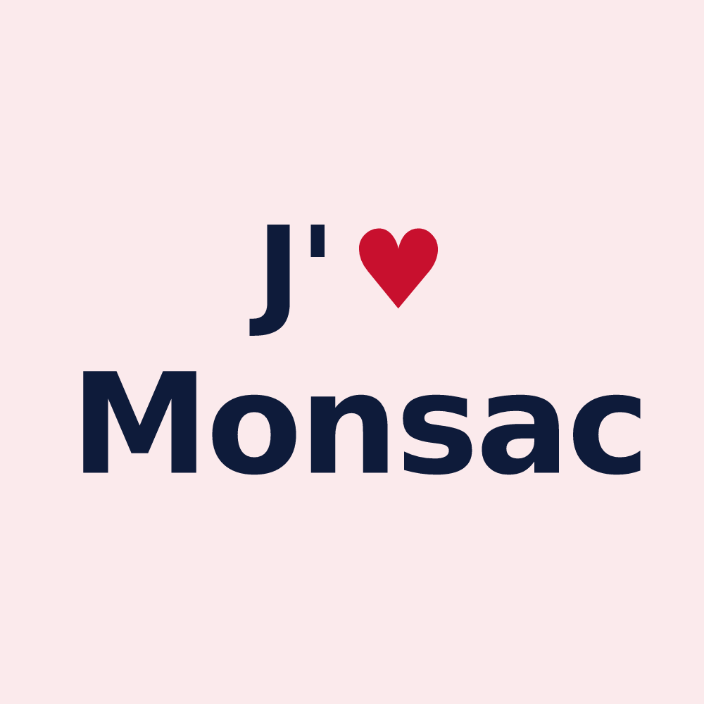 Magnet personnalisé Monsac — design J'aime Monsac