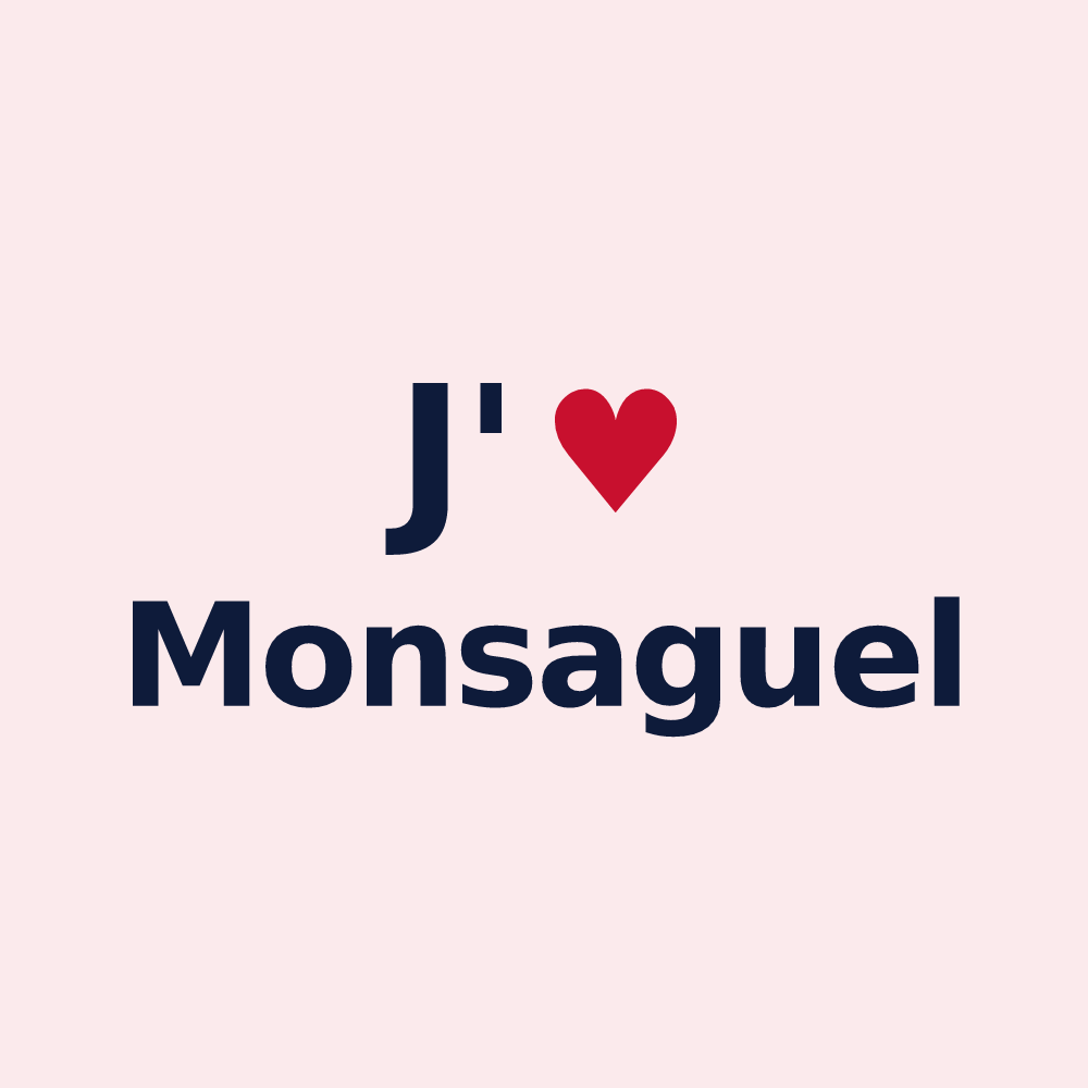 Magnet personnalisé Monsaguel — design J'aime Monsaguel