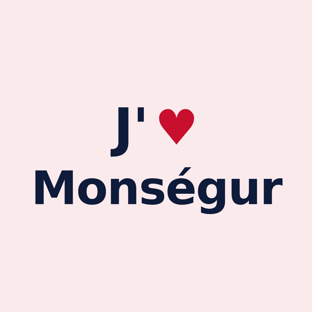 Magnet personnalisé Monségur — design J'aime Monségur