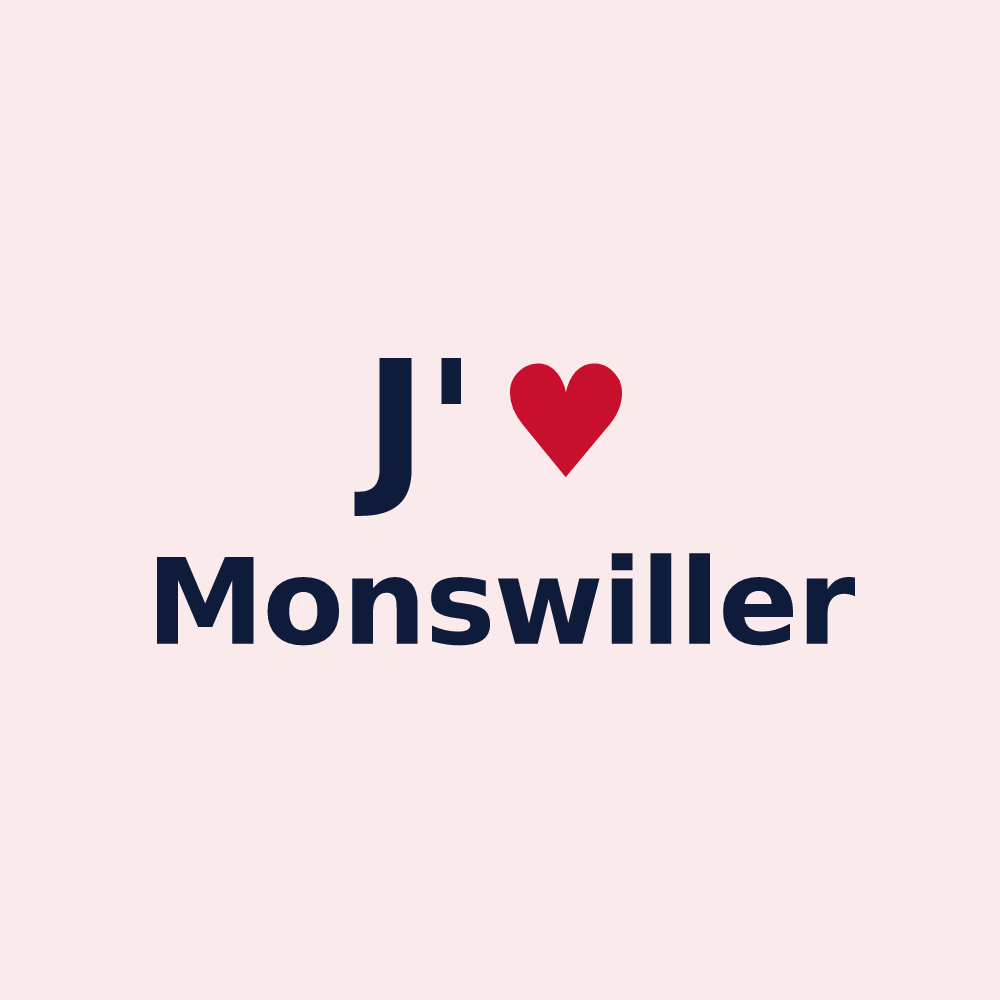 Magnet personnalisé Monswiller — design J'aime Monswiller