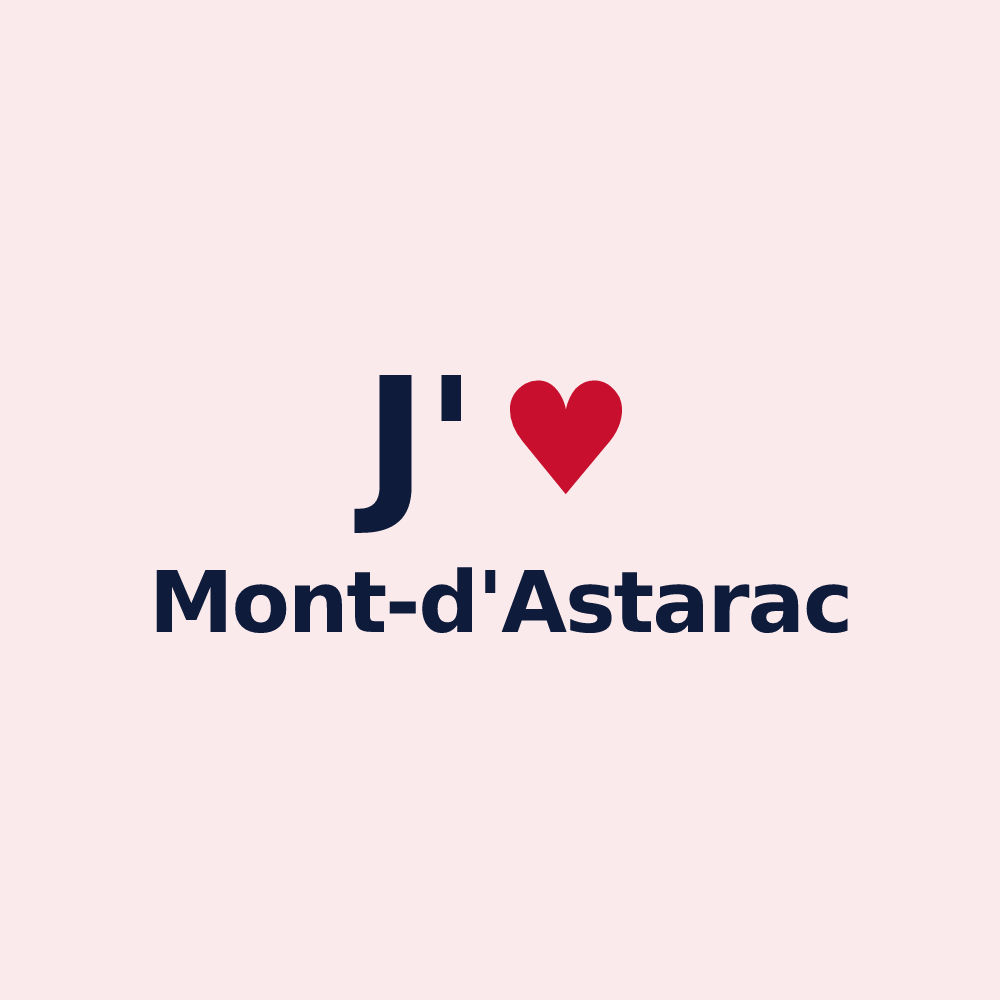 Magnet personnalisé Mont-d'Astarac — design J'aime Mont-d'Astarac