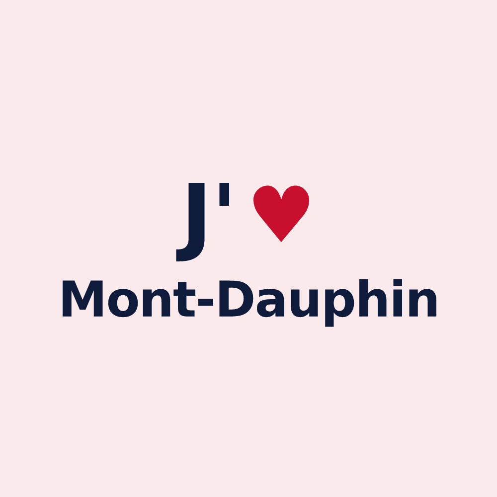 Magnet personnalisé Mont-Dauphin — design J'aime Mont-Dauphin