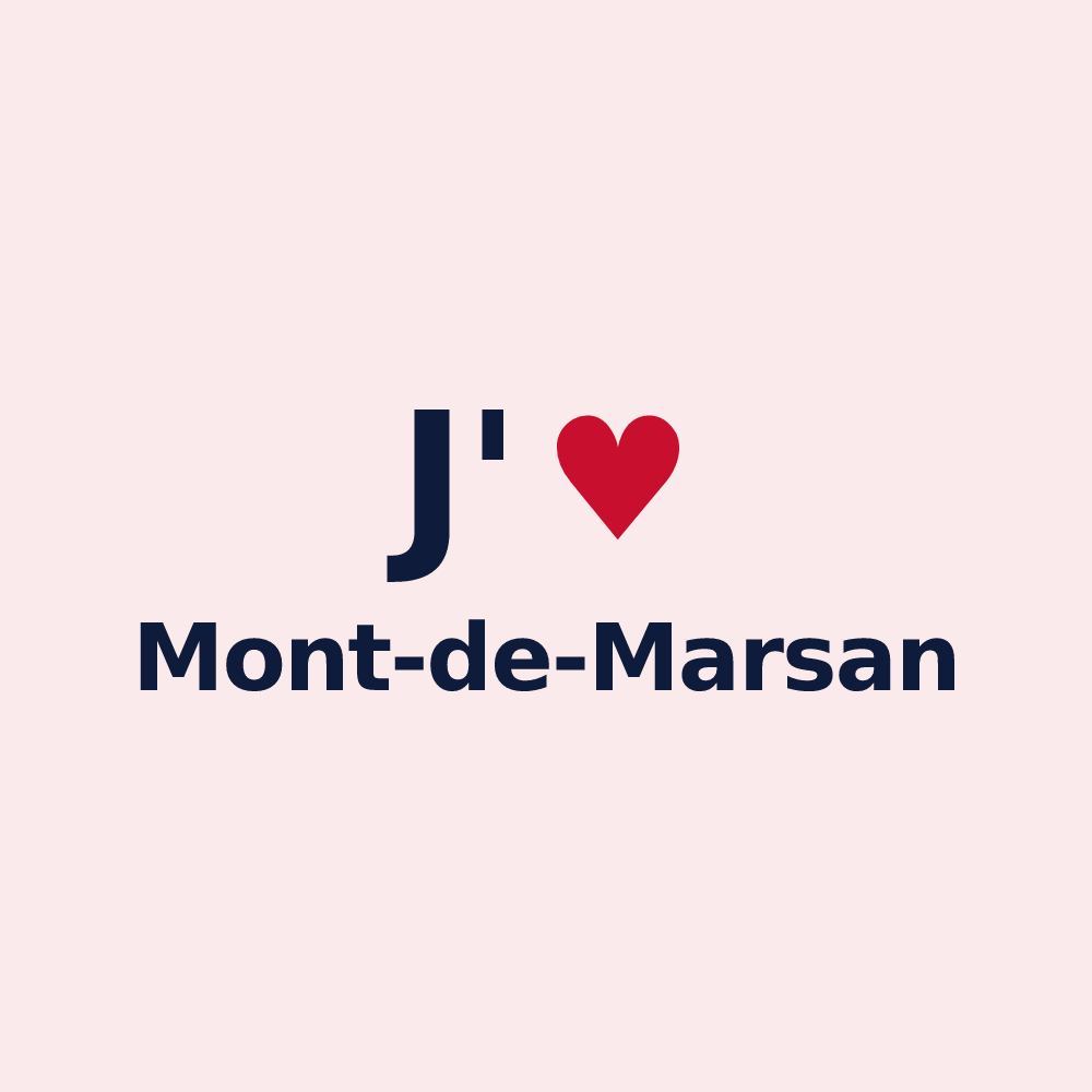 Magnet personnalisé Mont-de-Marsan — design J'aime Mont-de-Marsan