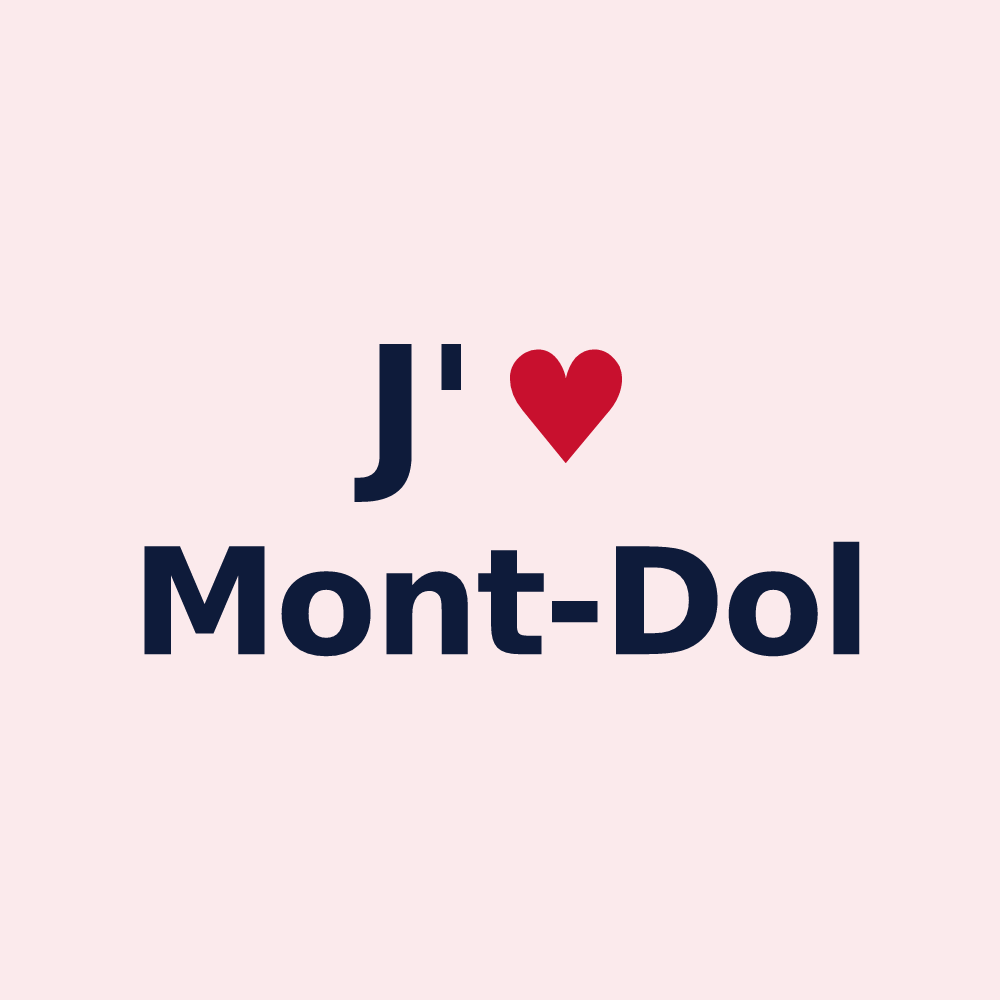 Magnet personnalisé Mont-Dol — design J'aime Mont-Dol