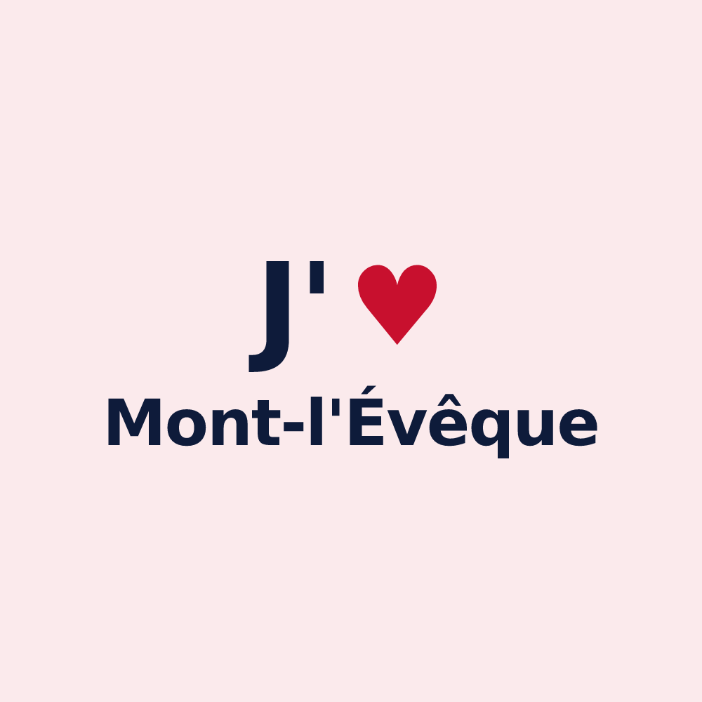 Magnet personnalisé Mont-l'Évêque — design J'aime Mont-l'Évêque