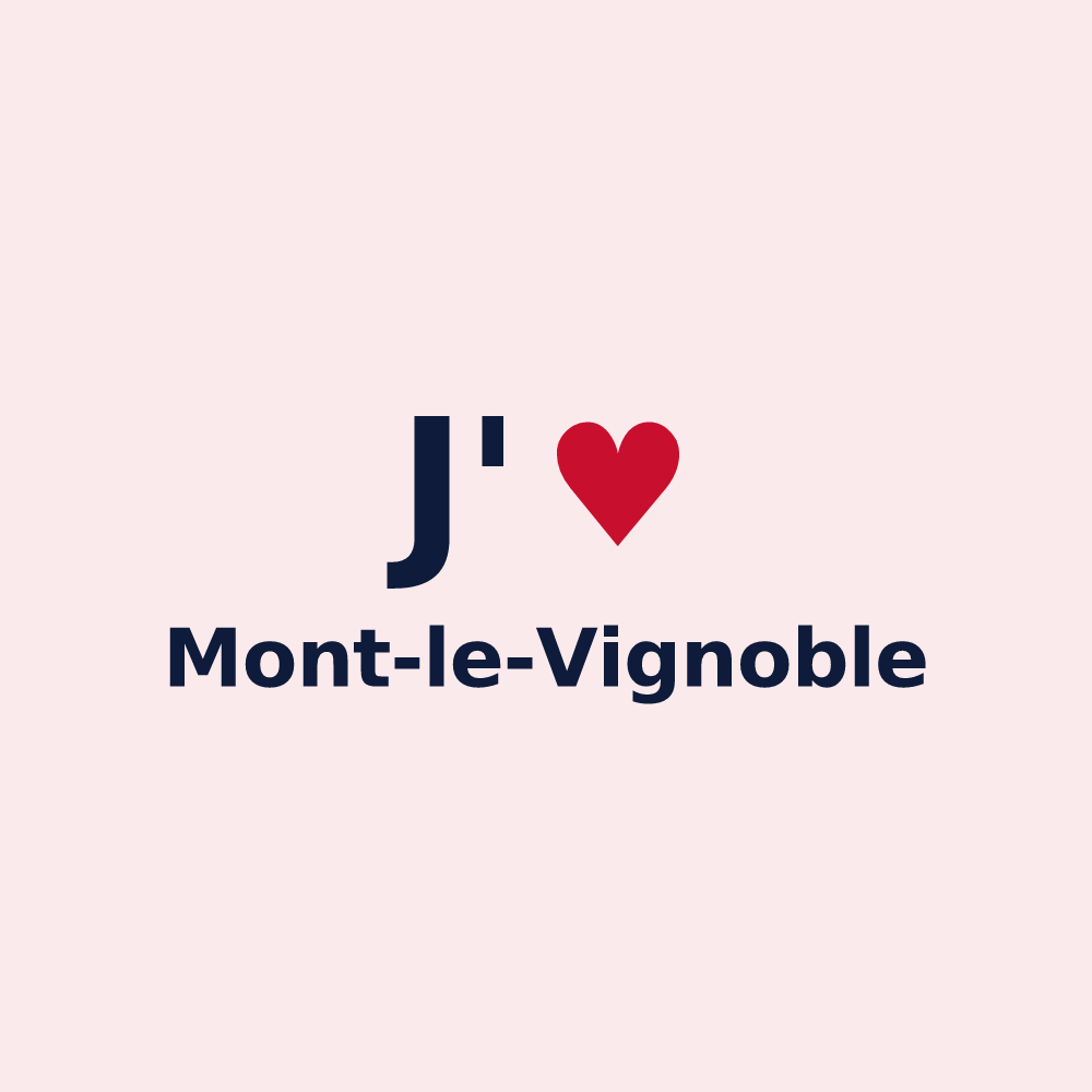 Magnet personnalisé Mont-le-Vignoble — design J'aime Mont-le-Vignoble