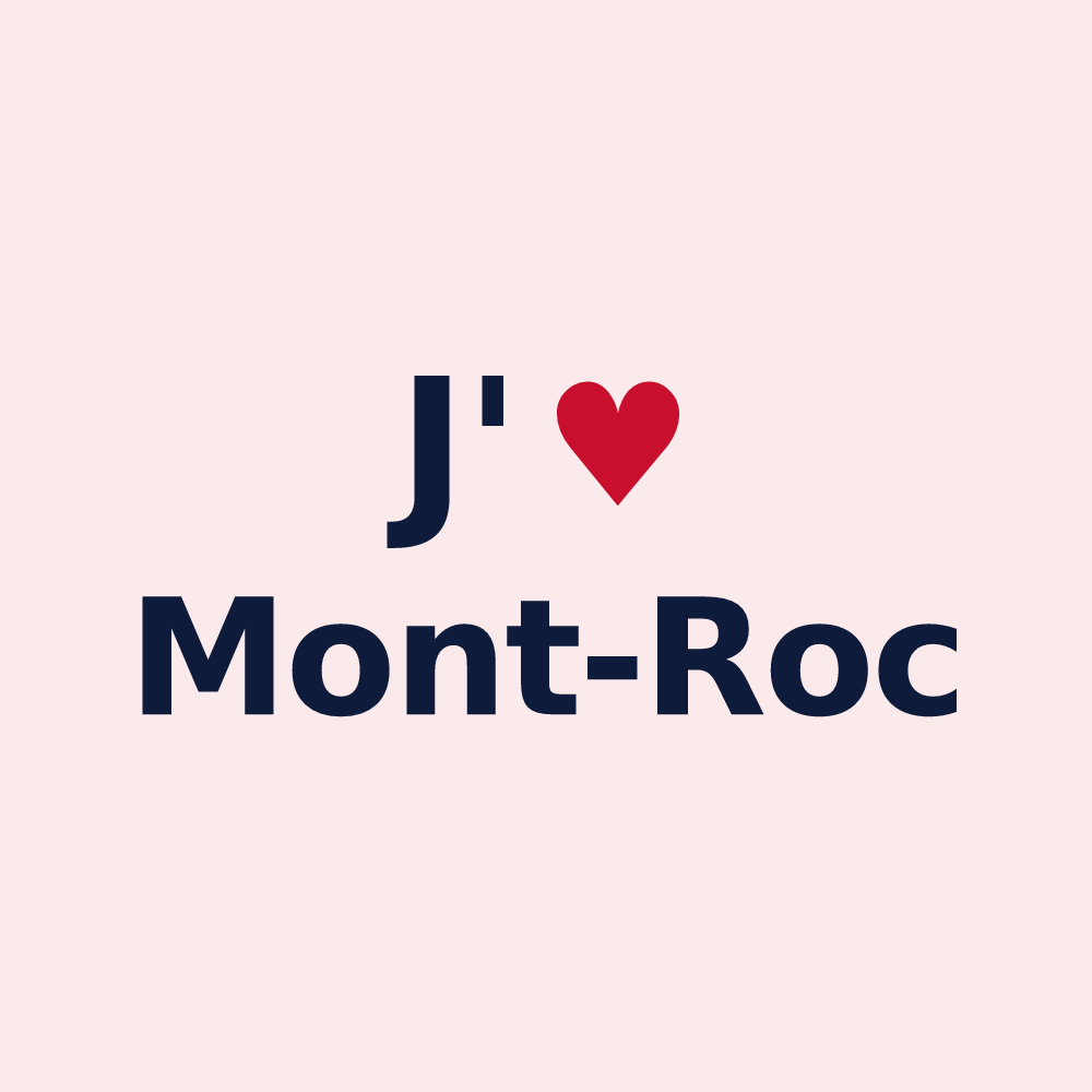 Magnet personnalisé Mont-Roc — design J'aime Mont-Roc