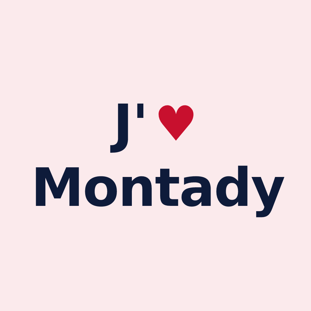 Magnet personnalisé Montady — design J'aime Montady