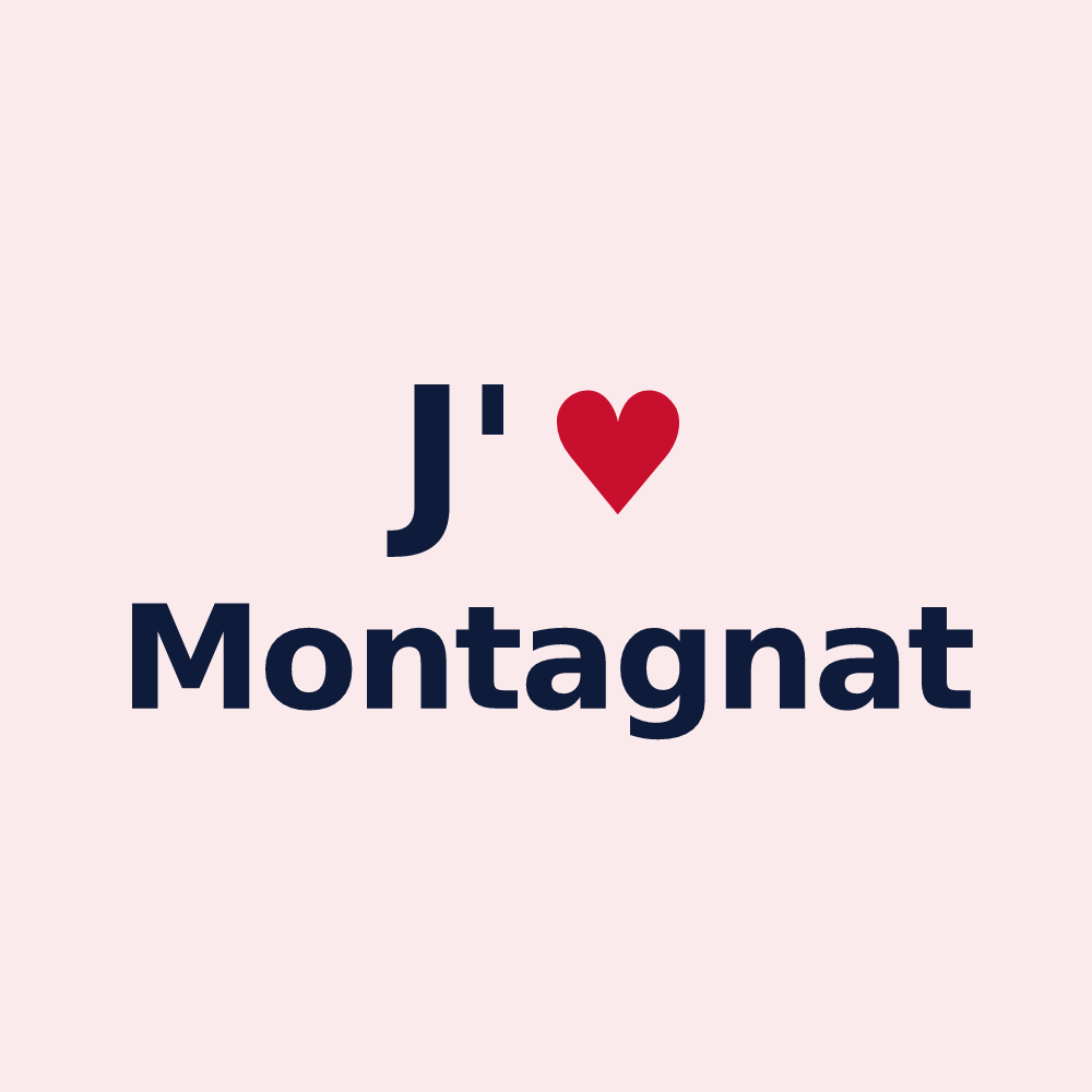 Magnet personnalisé Montagnat — design J'aime Montagnat