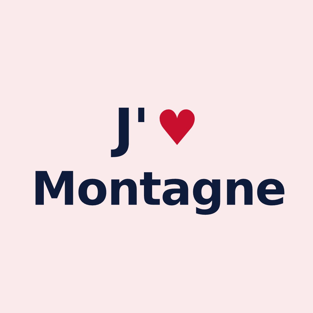 Magnet personnalisé Montagne — design « J'aime Montagne » imprimé sur le magnet