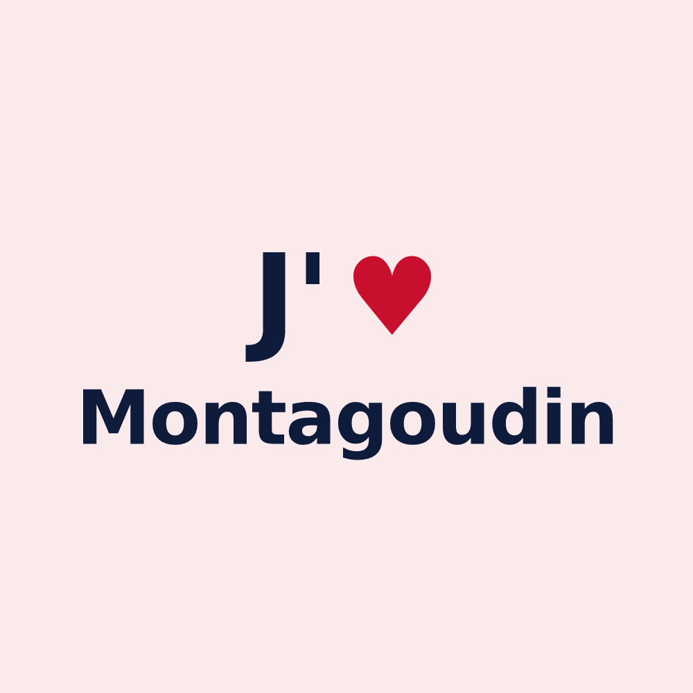 Magnet personnalisé Montagoudin — design J'aime Montagoudin