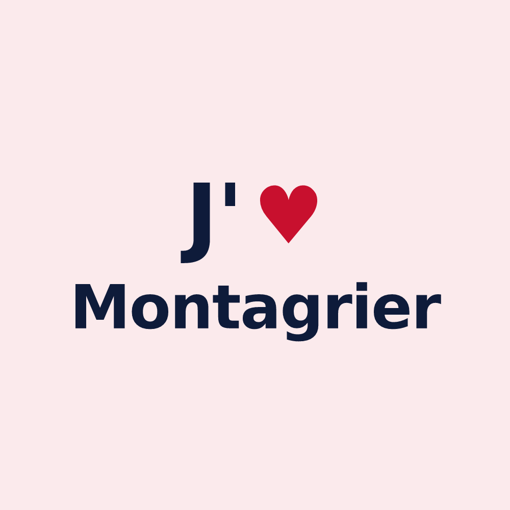 Magnet personnalisé Montagrier — design J'aime Montagrier