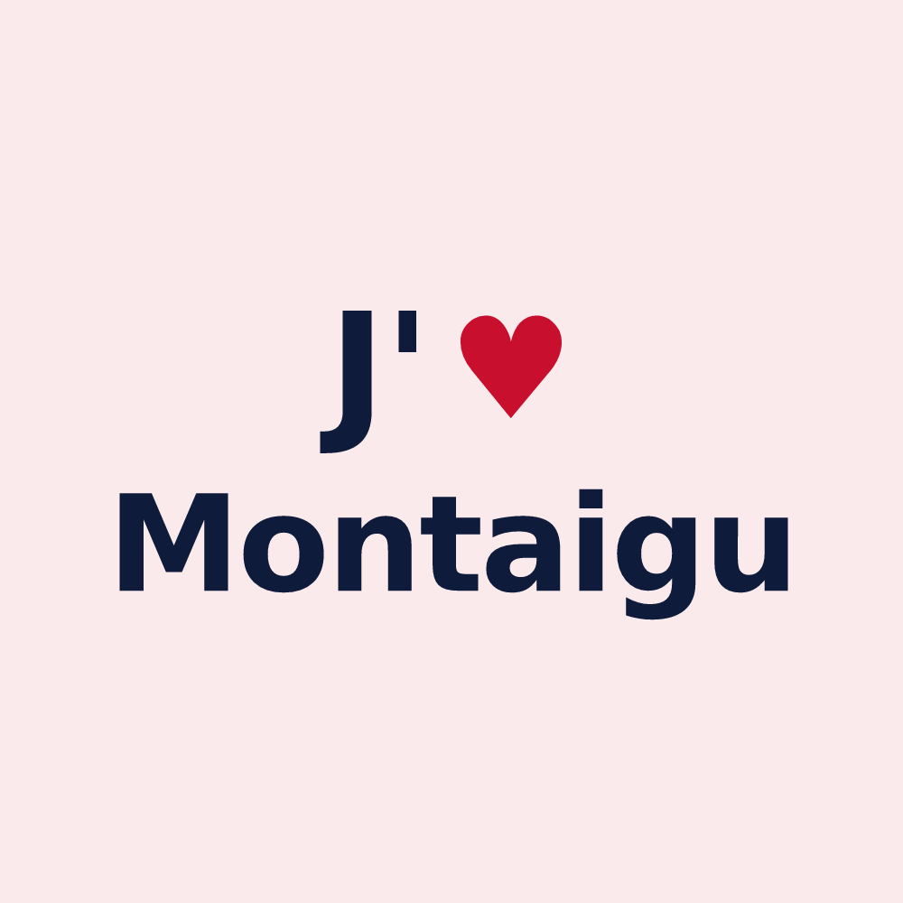 Magnet personnalisé Montaigu — design J'aime Montaigu
