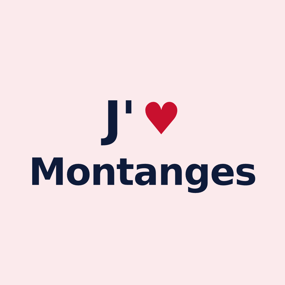 Magnet personnalisé Montanges — design J'aime Montanges