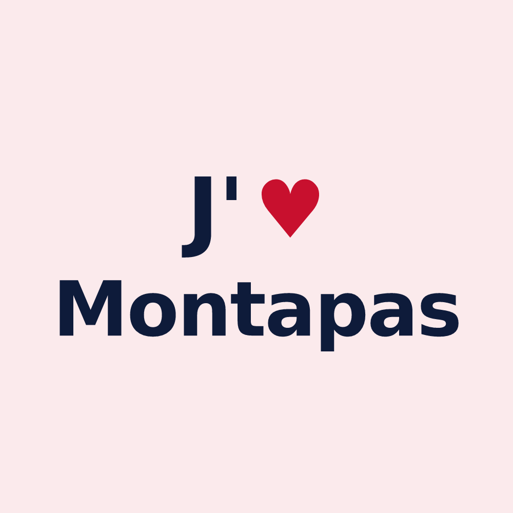 Magnet personnalisé Montapas — design J'aime Montapas
