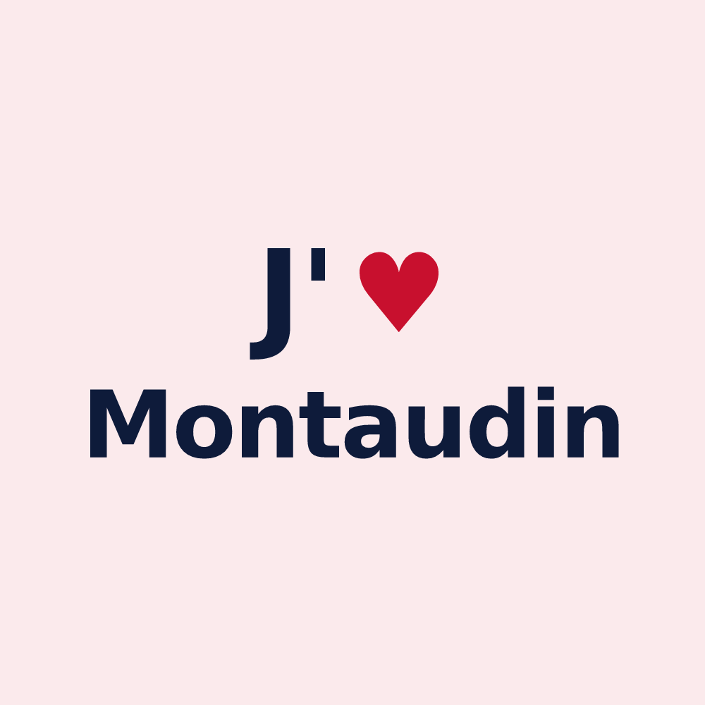 Magnet personnalisé Montaudin — design J'aime Montaudin