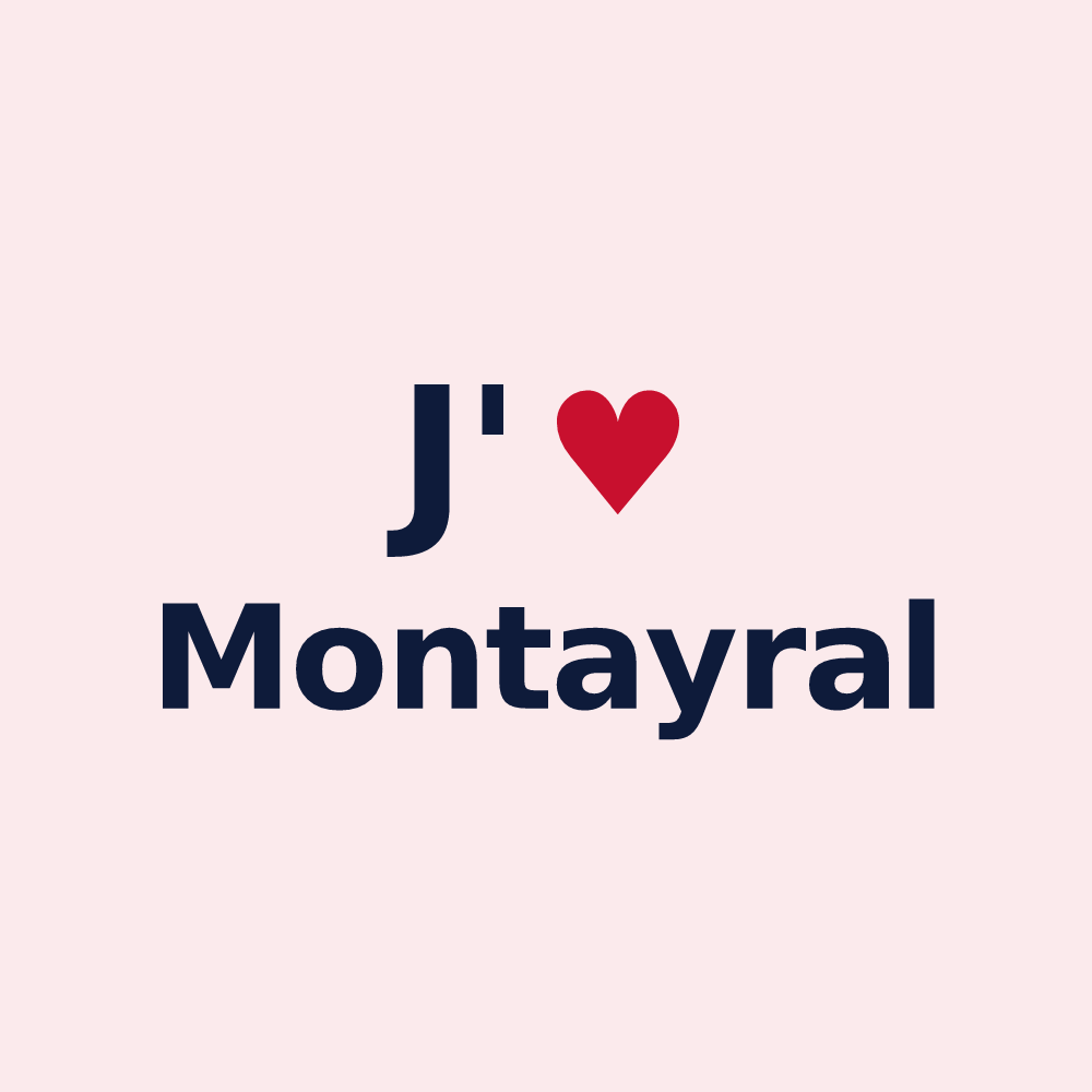 Magnet personnalisé Montayral — design J'aime Montayral