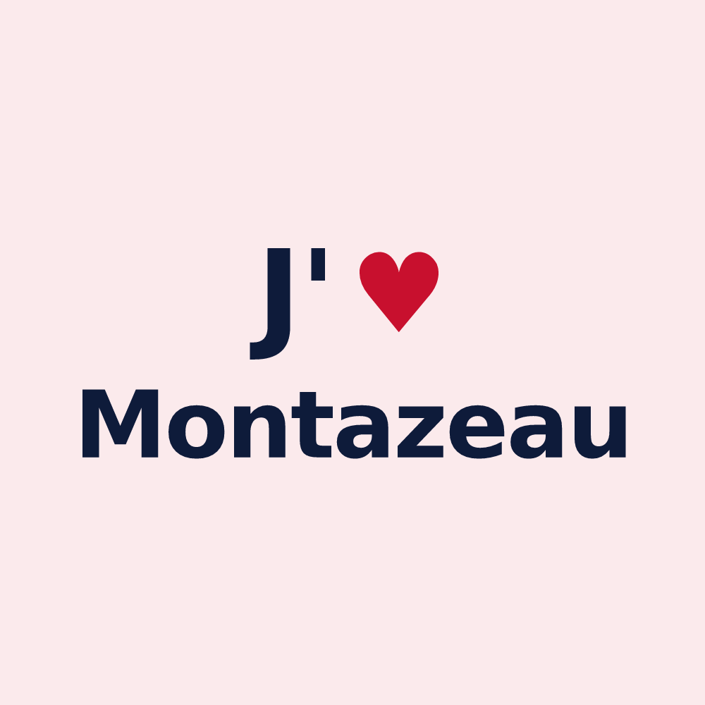 Magnet personnalisé Montazeau — design J'aime Montazeau