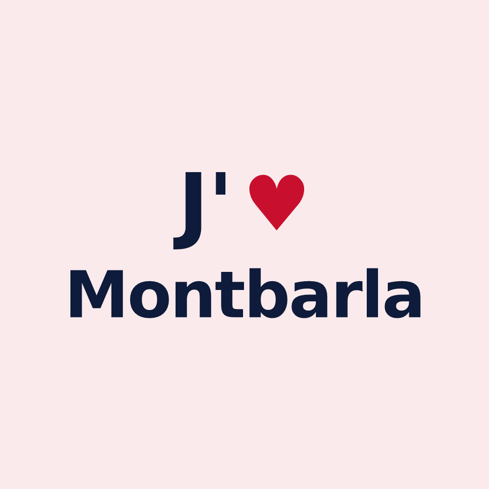 Magnet personnalisé Montbarla — design J'aime Montbarla