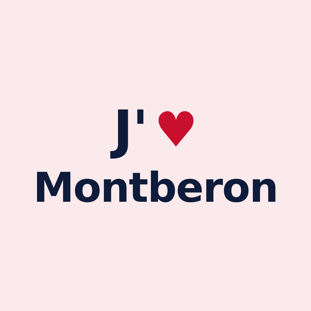 Magnet personnalisé Montberon — design J'aime Montberon