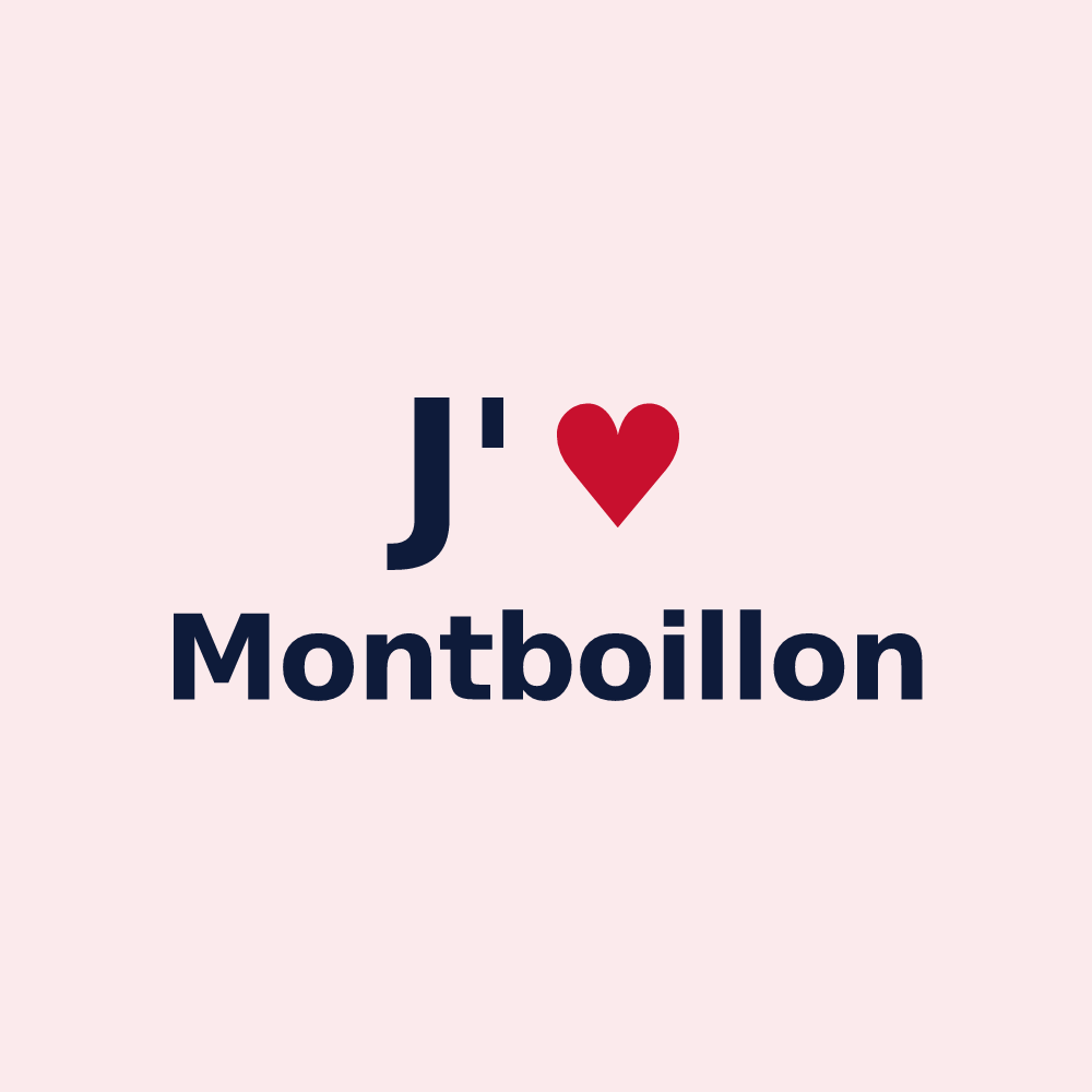 Magnet personnalisé Montboillon — design « J'aime Montboillon » imprimé sur le magnet