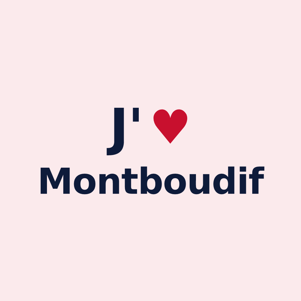 Magnet personnalisé Montboudif — design J'aime Montboudif