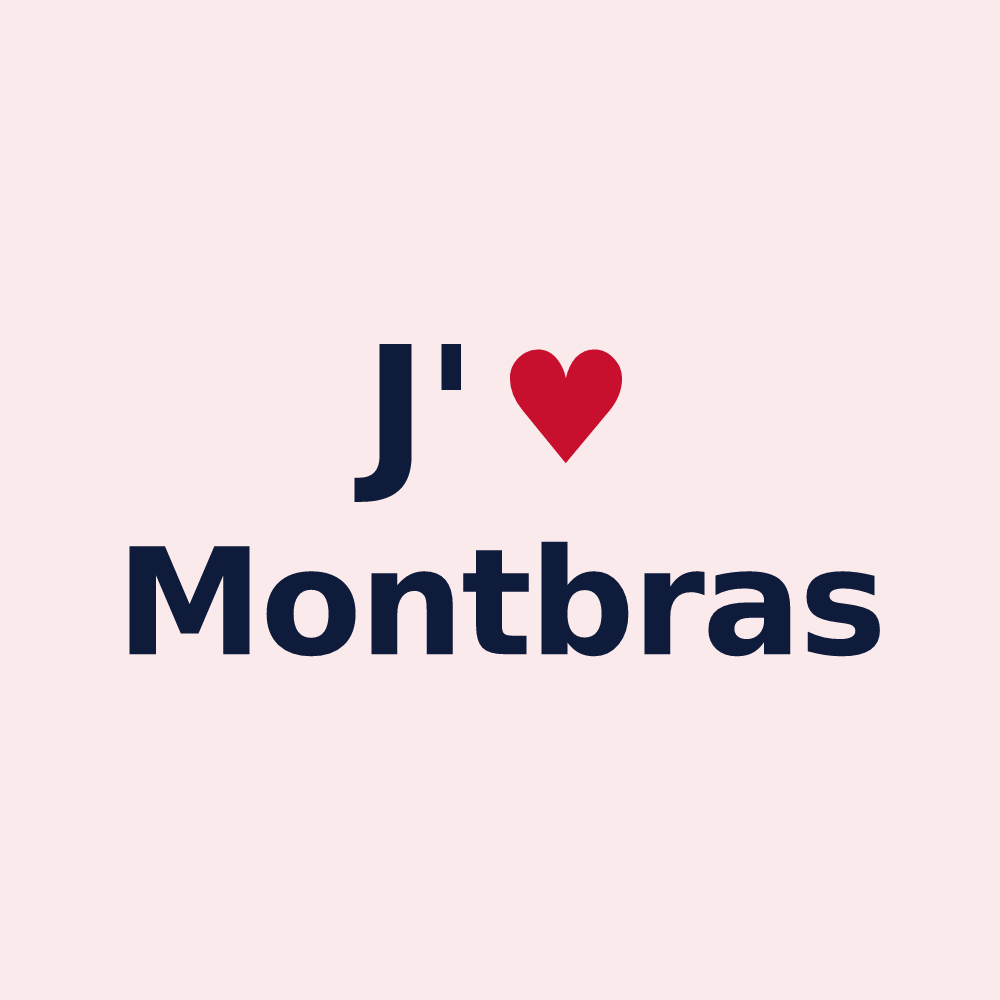 Magnet personnalisé Montbras — design J'aime Montbras