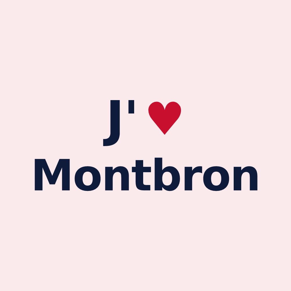Magnet personnalisé Montbron — design J'aime Montbron