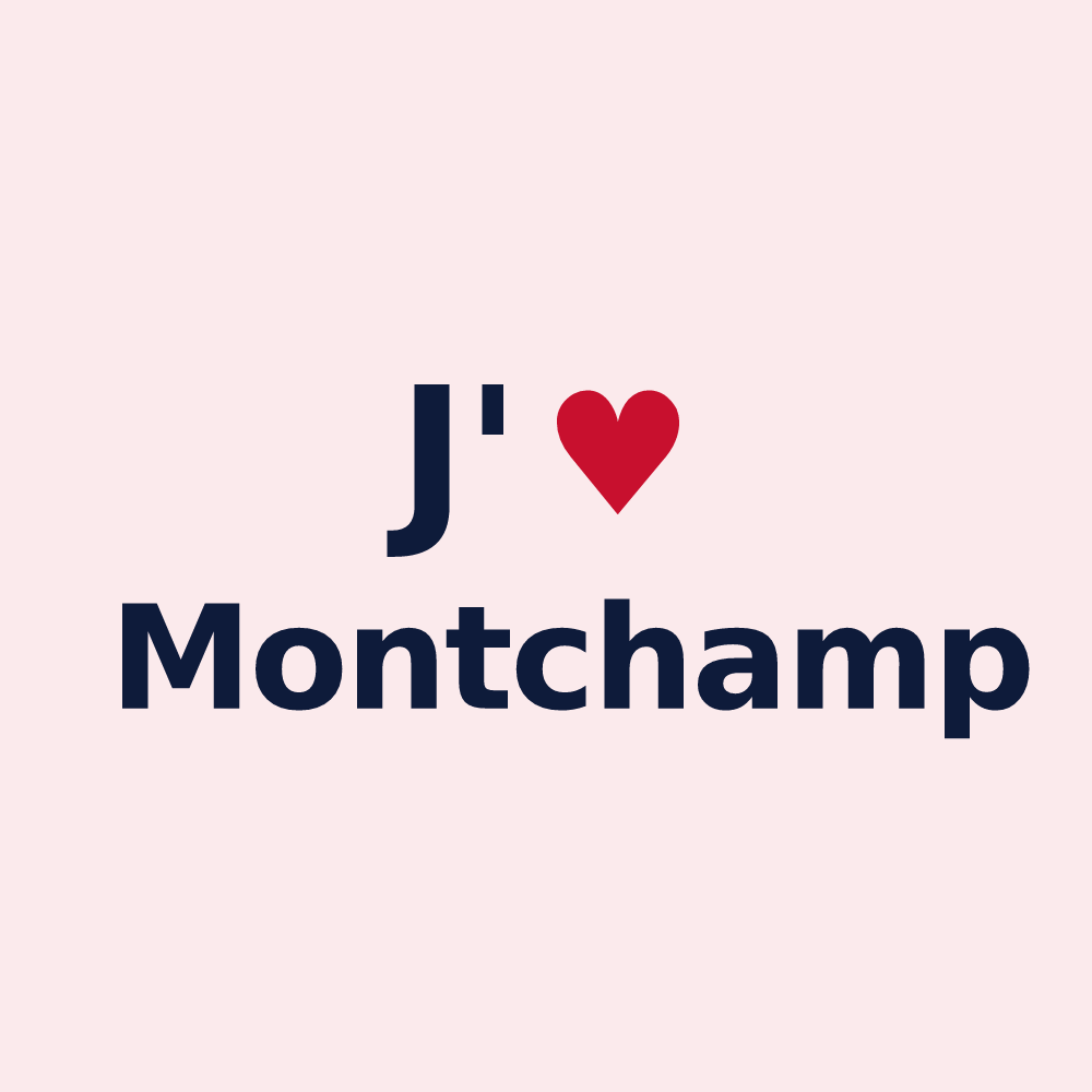 Magnet personnalisé Montchamp — design J'aime Montchamp