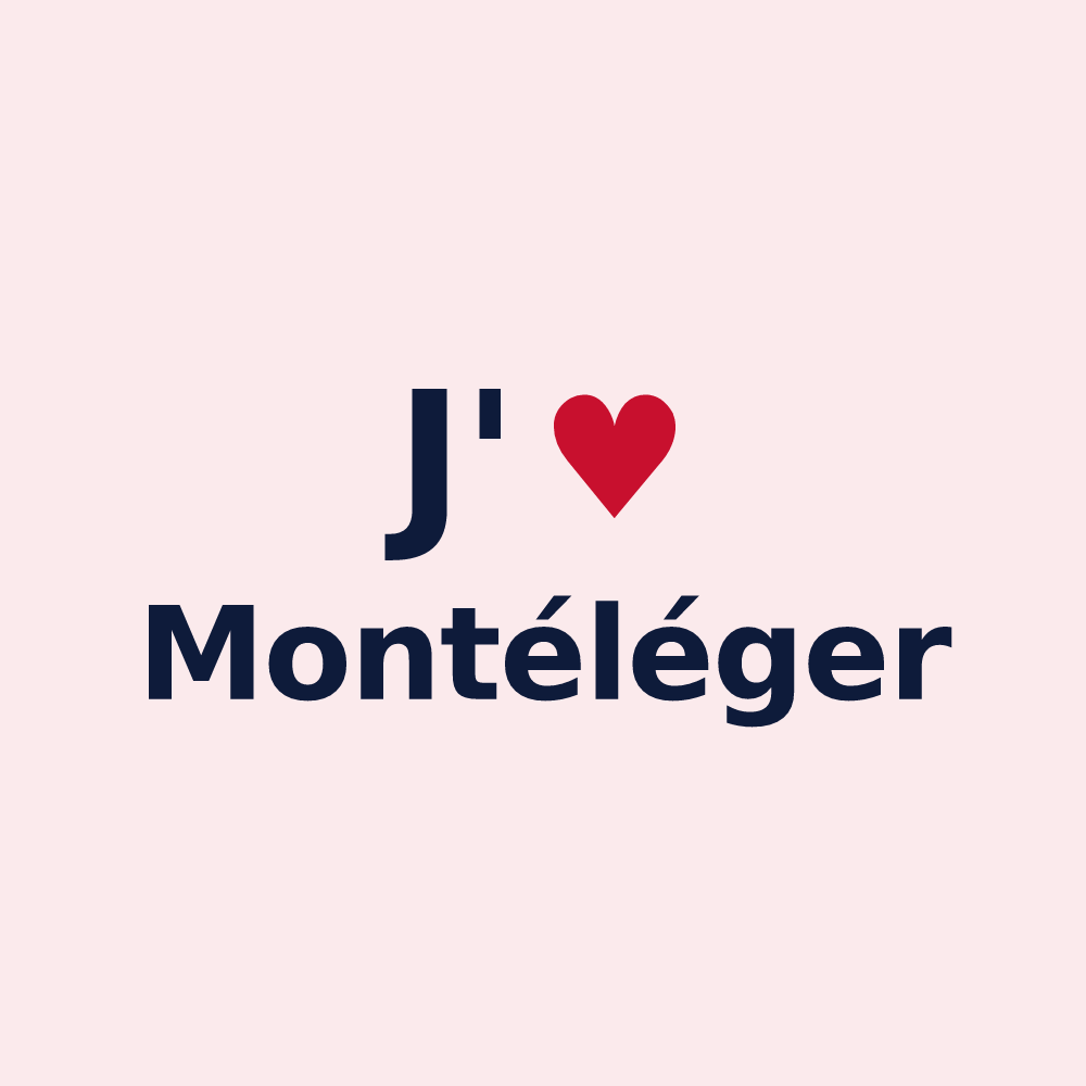 Magnet personnalisé Montéléger — design « J'aime Montéléger » imprimé sur le magnet