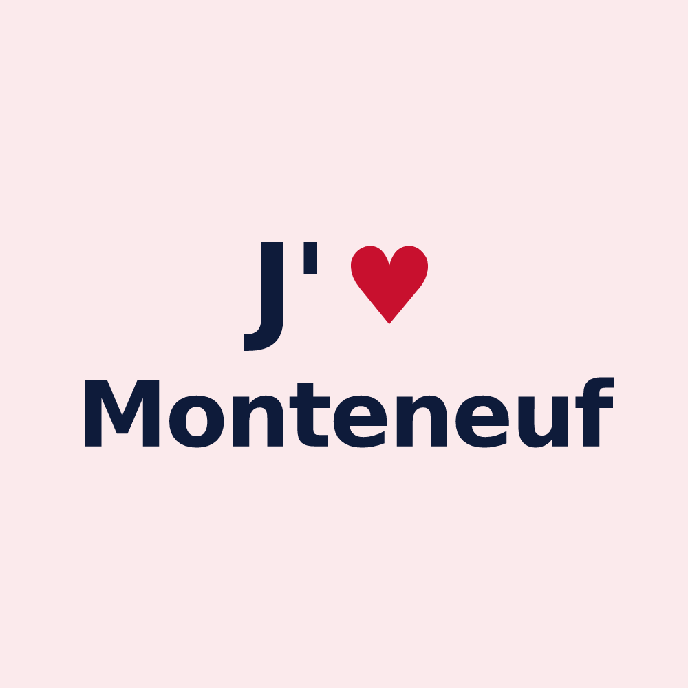 Magnet personnalisé Monteneuf — design J'aime Monteneuf