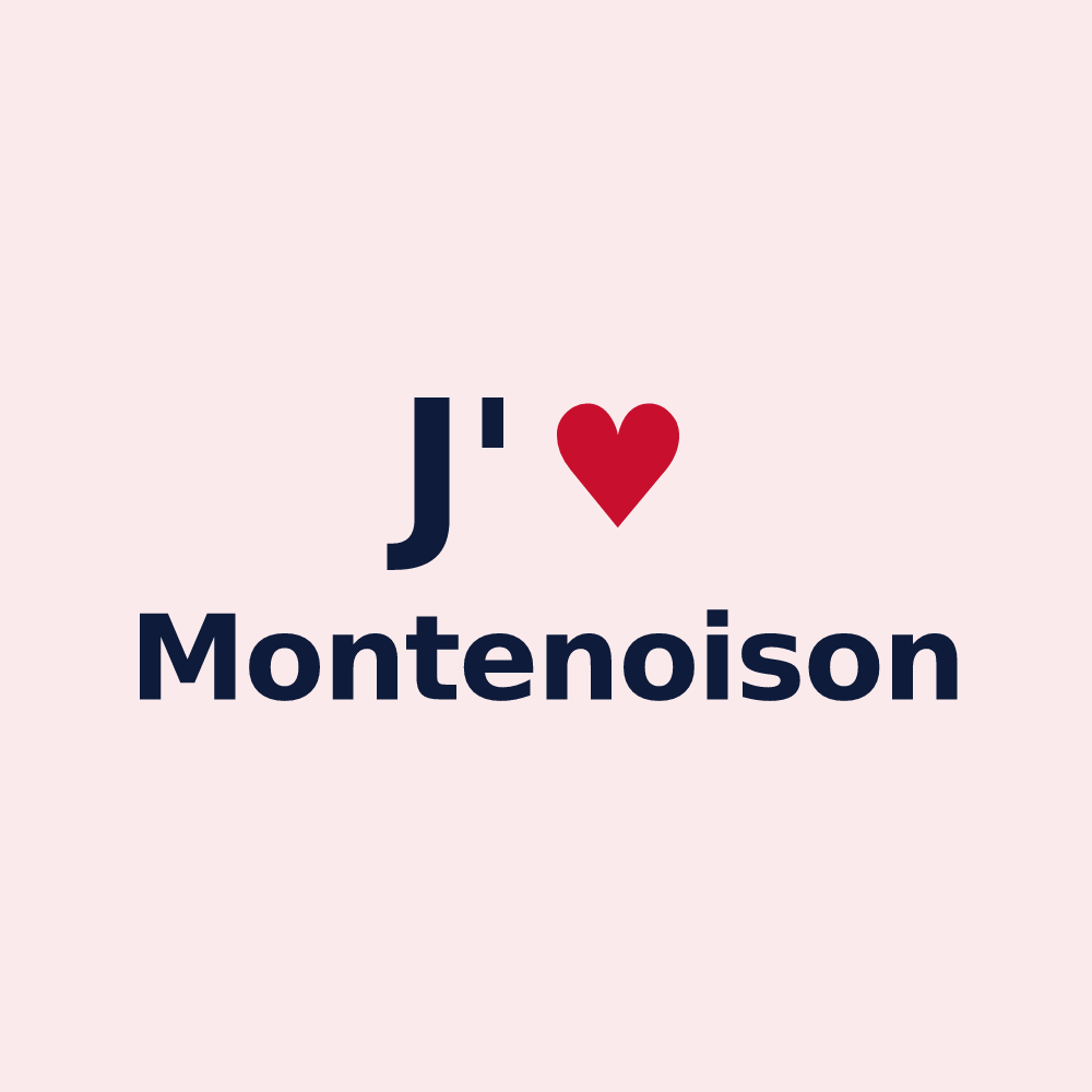 Magnet personnalisé Montenoison — design J'aime Montenoison